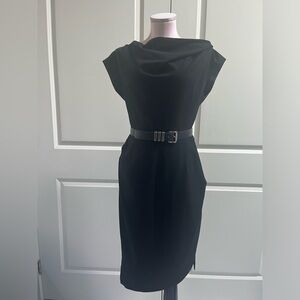 Michael Kors Classic Black Sheath Dress with Belt